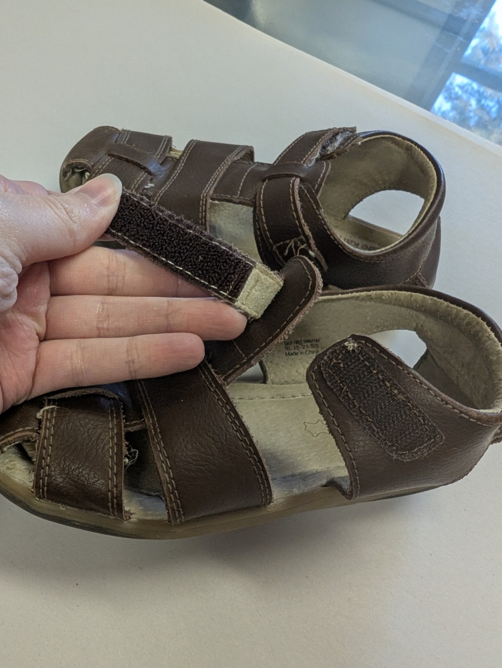 See Kai Run Jude IV Brown Fisherman Sandals Leather Flexible Toddler Size 12 - Picture 10 of 11